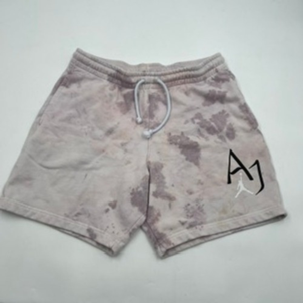 Jordan Mens Purple Tie Dye Fleece AJ Jumpman Sweat Shorts Size Medium